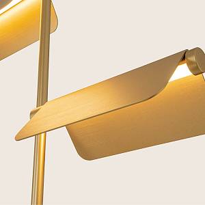 FLOOR LED LIGHT 12W 3000K BRUSHED GOLD MOVABLE LIGHT DEFLECTORS STEP DIMMING