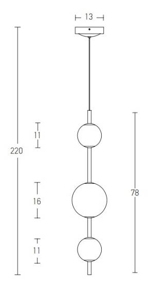 LED PENDANT LIGHT 13W  3000K GLASS &METAL  WHITE-BLACK