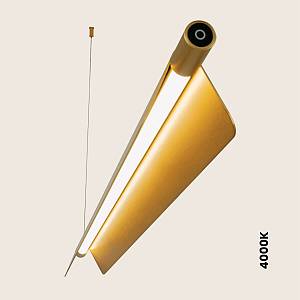 PENDANT LED LIGHT 22W 3000K-4000K-5700K BRUSHED GOLD MOVABLE LIGHT DEFLECTORS