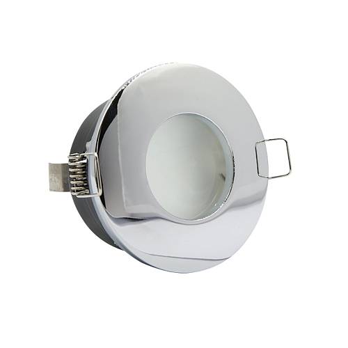 Χωνευτό σποτ από χρώμιο μέταλλο 1XGU10 IP44 D:8cm (Χ0008-CH)