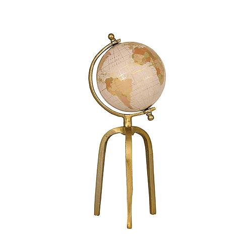 GLOBUS ΥΔΡΟΓΕΙΟΣ ΑΛΟΥΜΙΝΙΟ ΠΛΑΣΤΙΚΟ ΧΡΥΣΟ ΛΕΥΚΟ D15xH41cm