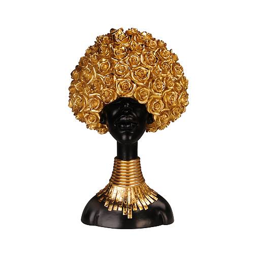 NAEMA 3 DECO ΦΙΓΟΥΡΑ POLYRESIN ΜΑΥΡΟ ΧΡΥΣΟ 26,7x15xH41cm