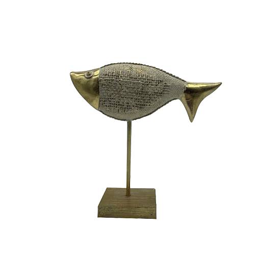 SAKANA 1 DECO ΨΑΡΙ POLYRESIN ΧΡΥΣΟ 21,4x5,9xH21,9cm