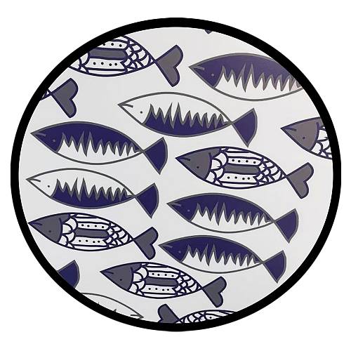 FISHY ΔΙΣΚΟΣ MDF ΛΕΥΚΟ ΜΠΛΕ ΜΑΥΡΟ D40xH3,5cm