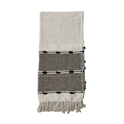 KAYLA ΡΙΧΤΑΡΙ ΒΑΜΒΑΚΙ POLYESTER ΛΕΥΚΟ ΜΠΕΖ ΜΑΥΡΟ 130x170cm