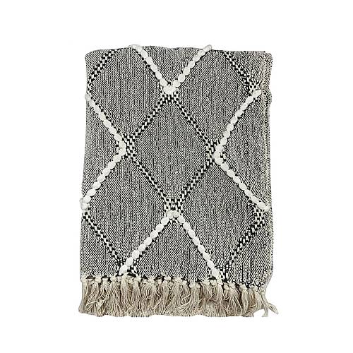 DEHO ΡΙΧΤΑΡΙ ΒΑΜΒΑΚΙ POLYESTER ΛΕΥΚΟ ΜΑΥΡΟ 180x240cm