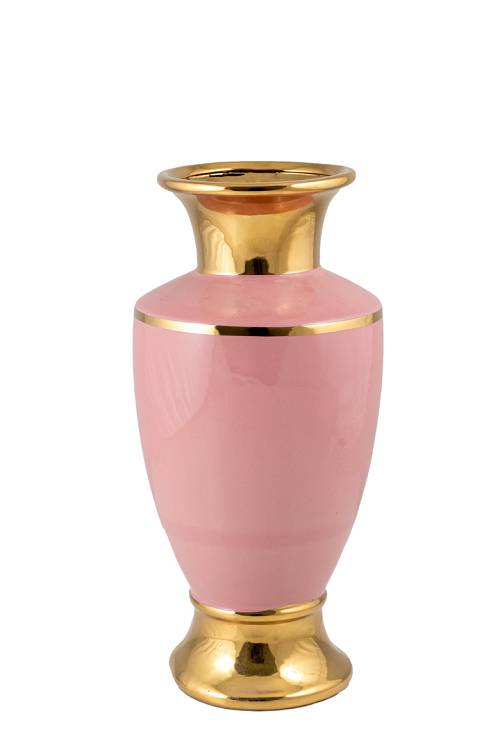 ΔΙΑΚΟΣΜΗΤΙΚΟ ΒΑΖΟ ΚΕΡΑΜΙΚΟ ΑΜΦΟΡΕΑΣ ΡΟΖ ΧΡΥΣΟ 16,5Χ34ΕΚ