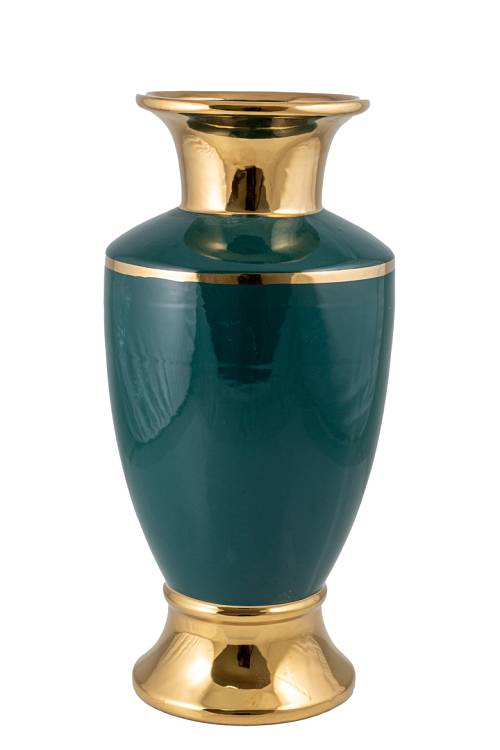 ΔΙΑΚΟΣΜΗΤΙΚΟ ΒΑΖΟ ΚΕΡΑΜΙΚΟ ΑΜΦΟΡΕΑΣ ΠΡΑΣΙΝΟ ΧΡΥΣΟ 19,5Χ39ΕΚ