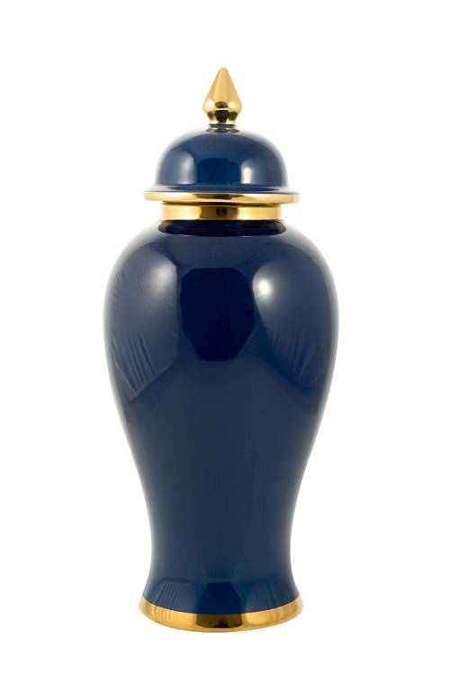 ΔΙΑΚΟΣΜΗΤΙΚΟ ΒΑΖΟ ΤΖΑΡ ΚΕΡΑΜΙΚΟ ΜΠΛΕ ΜΕ ΧΡΥΣΟ   42Χ17,5ΕΚ