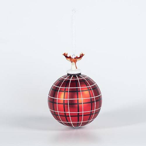 ΓΥΑΛΙΝΗ ΜΠΑΛΑ, ΚΟΚΚΙΝΗ ΚΑΡΟ, ΜΕ ΠΟΡΣΕΛΑΝΙΝΟ ΤΑΡΑΝΔΟ, 1ΤΜΧ, 10cm