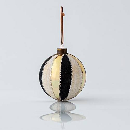 ΓΥΑΛΙΝΗ ΜΠΑΛΑ, ΤΡΙΧΡΩΜΗ, ΛΕΥΚΗ-ΧΡΥΣΗ-ΜΑΥΡΗ, ΣΕΤ 4ΤΜΧ, 10cm