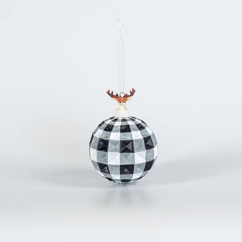 ΓΥΑΛΙΝΗ ΜΠΑΛΑ, ΜΑΥΡΗ ΚΑΡΟ, ΜΕ ΠΟΡΣΕΛΑΝΙΝΟ ΤΑΡΑΝΔΟ, 1ΤΜΧ, 9cm