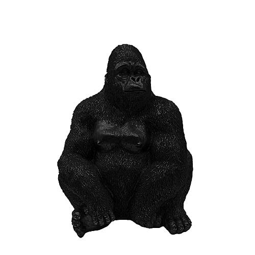 GORILLA BERINGEI DECO ΓΟΡΙΛΑΣ POLYRESIN ΜΑΥΡΟ ΜΑΤ 32,5x22,5xH39cm