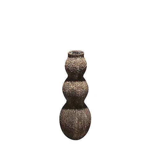 FOLEGANDROS ΓΛΑΣΤΡΑ ΔΑΠΕΔΟΥ FIBER GLASS ΜΠΕΖ ΚΑΦΕ 32x32xH93cm
