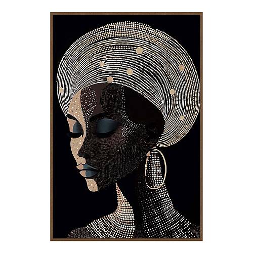 BLACK SOUL ΠΙΝΑΚΑΣ ΚΑΜΒΑΣ ΜΑΥΡΟ ΞΥΛΟ ΚΟΡΝΙΖΑ ΚΑΦΕ 82,6x122,6xH4,3cm