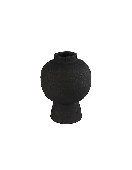 Βάζο κεραμ.μπουλ σωλήνας  μαύρο χρ. 25Χ33cm