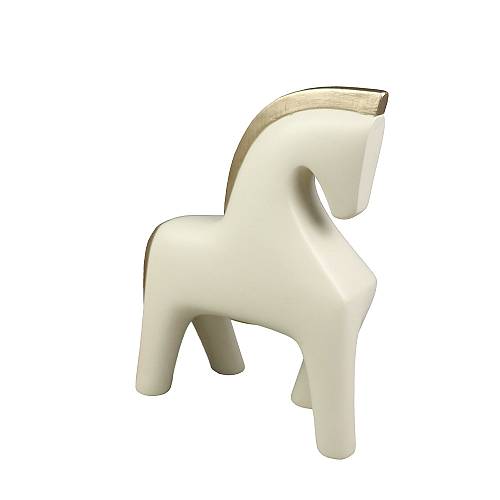 JASPER DECO ΑΛΟΓΟ POLYRESIN IVORY ΧΡΥΣΟ 16x7xH20cm