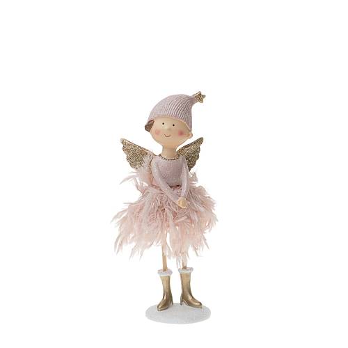 ΧΡΙΣΤΟΥΓΕΝΝΙΑΤΙΚΟ ΔΙΑΚΟΣΜΗΤΙΚΟ ΑΓΓΕΛΑΚΙ ΡΟΖ  10Χ8Χ20ΕΚ