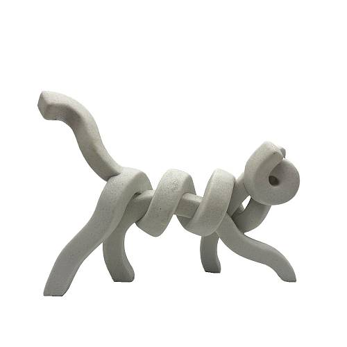 BELMA DECO ΓΑΤΑ POLYRESIN ΛΕΥΚΟ 29,8x7,7xH21,6cm