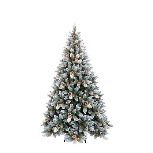 PINE ΧΡΙΣΤΟΥΓΕΝΝΙΑΤΙΚΟ ΔΕΝΤΡΟ ΧΙΟΝΙΣΜΕΝΟ ΜΕ LED PVC ΠΡΑΣΙΝΟ ΛΕΥΚΟ D117xH180cm