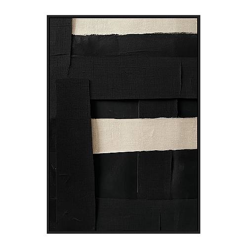 ACUTE ΠΙΝΑΚΑΣ ΔΙΑΚΟΣΜΗΣΗΣ ΛΙΝΟ ΜΠΕΖ ΜΑΥΡΟ ΞΥΛΟ ΚΟΡΝΙΖΑ ΜΑΥΡΟ 100x140xH4,3cm