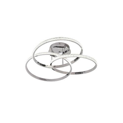 Inlight Πλαφονιέρα οροφής LED 52W 3CCT από χρώμιο αλουμίνιο και ακρυλικό D:60cm (6091-Chrome)