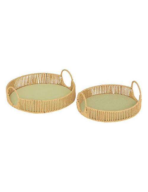 Δίσκοι στρογγυλοί σετ2 τεχν.Raffia Φ35 x 11 cm