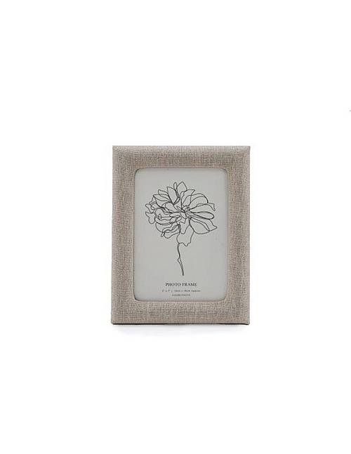 Κορνίζα μπεζ ύφασμα 13x18cm