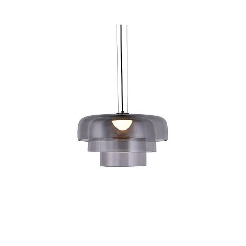 Inlight Κρεμαστό Φωτιστικό LED 12W 3CCT απο φιμέ γυαλί D:42x23cm (4068-Smoky)