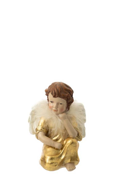 ΠΟΛΥΕΣΤΕΡΙΚΟΣ ΑΓΓΕΛΟΣ ΧΡΥΣΟΣ ΜΕ ΛΕΥΚΟ ΠΟΥΠΟΥΛΟ 9,5Χ8Χ14ΕΚ