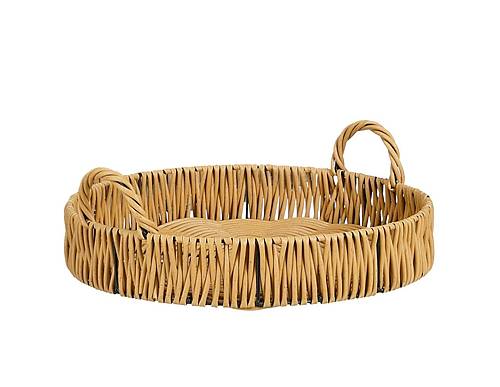 Δίσκος πλεκτός καφέ recycled polyester D58H19cm