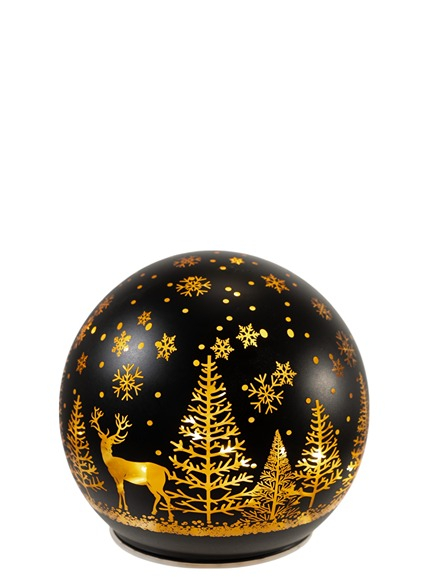 ΓΥΑΛΙΝΗ ΜΠΑΛΑ ΜΑΥΡΗ ΜΕ LED 12Χ12Χ11,5EK