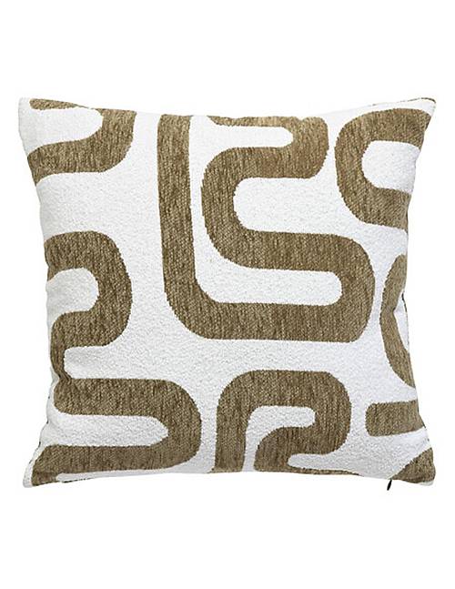 Μαξιλάρι Jacquard χακί λευκό 40x40cm