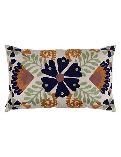Μαξιλάρι κεντητά λουλούδια 30x50cm