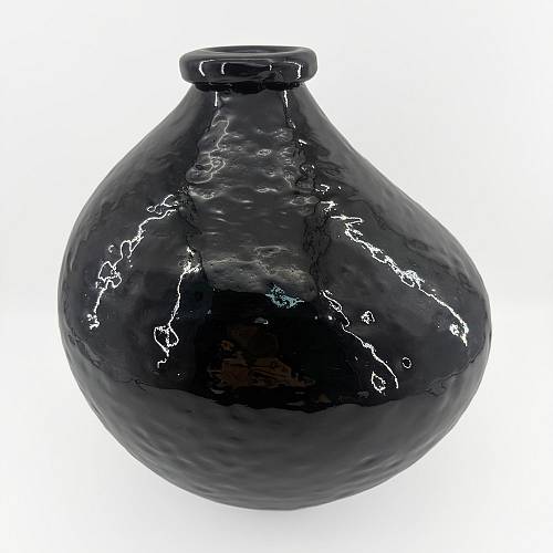 BOCAL ΒΑΖΟ 25x25x25cm ΓΥΑΛΙ ΜΑΥΡΟ