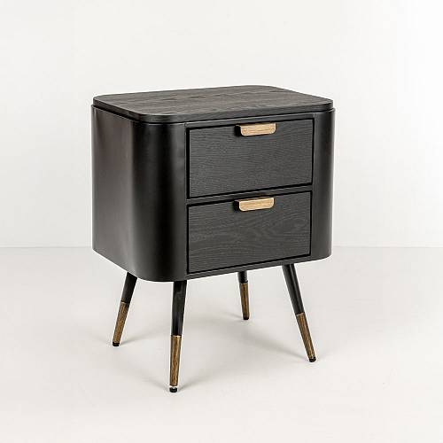 COLOMBO ΚΟΜΟΔΙΝΟ ΜΑΥΡΟ ΧΡΥΣΟ 50x39x63cm