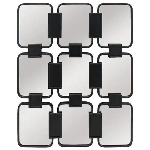 ΜΕΤΑΛΛΙΚΟΣ ΚΑΘΡΕΦΤΗΣ ΤΟΙΧΟΥ ΜΑΥΡΟ ΟΡΘΟΓΩΝΙΟΣ (ΣΥΝΘΕΣΗ X9) - 73x3x91cm 1/KIB