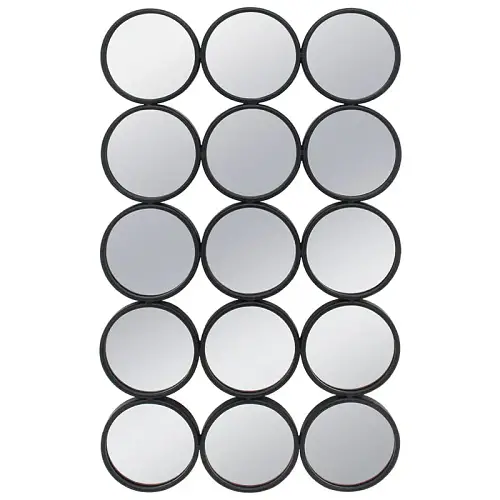 ΜΕΤΑΛΛΙΚΟΣ ΚΑΘΡΕΦΤΗΣ ΤΟΙΧΟΥ ΜΑΥΡΟ ΟΡΘΟΓΩΝΙΟΣ/ΚΥΚΛΟΙ (ΣΥΝΘΕΣΗ X15) - 61x2.5x102cm 1/KIB