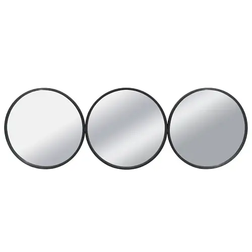 ΜΕΤΑΛΛΙΚΟΣ ΚΑΘΡΕΦΤΗΣ ΤΟΙΧΟΥ ΜΑΥΡΟ ΟΡΙΖΟΝΤΙΟΣ/ΚΥΚΛΟΙ (ΣΥΝΘΕΣΗ X3) - 105x2.5x35cm 2/KIB