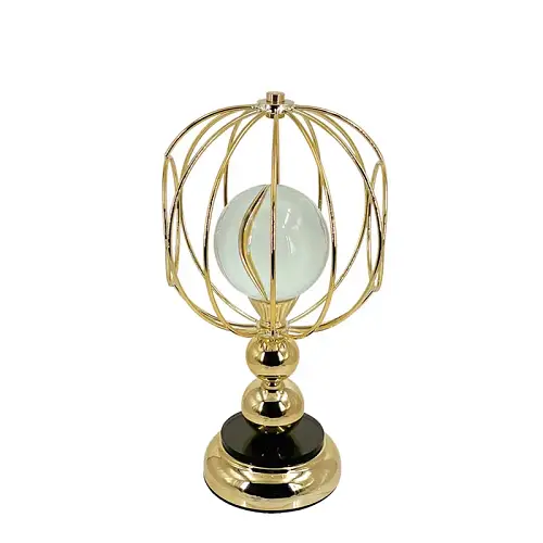 ΔΙΑΚΟΣΜΗΤΙΚΟ ΜΕΤΑΛΛΙΚΟ ΧΡΥΣΟ/ΜΑΥΡΟ ΣΦΑΙΡΑ ΜΕΓΑΛΟ ΜΕ ΓΥΑΛΙ - Φ20x36cm 6/ΚΙΒ