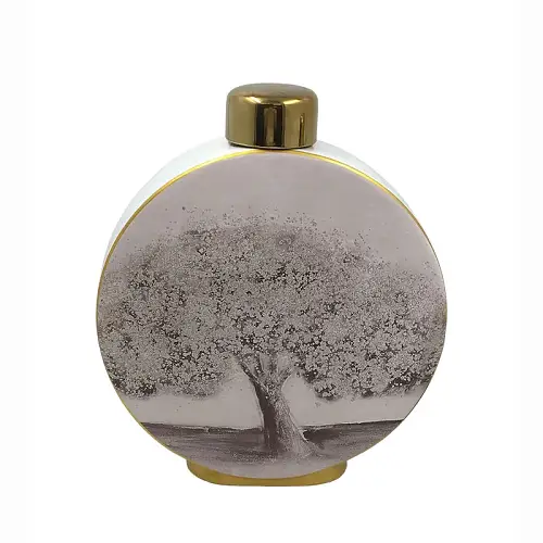 ΚΕΡΑΜΙΚΟ ΚΥΚΛΙΚΟ ΚΟΥΠ ΜΕ ΚΑΠΑΚΙ ΜΕΓΑΛΟ ΔΕΝΤΡΟ ΚΑΦΕ - 28x9x33cm 4/KIB