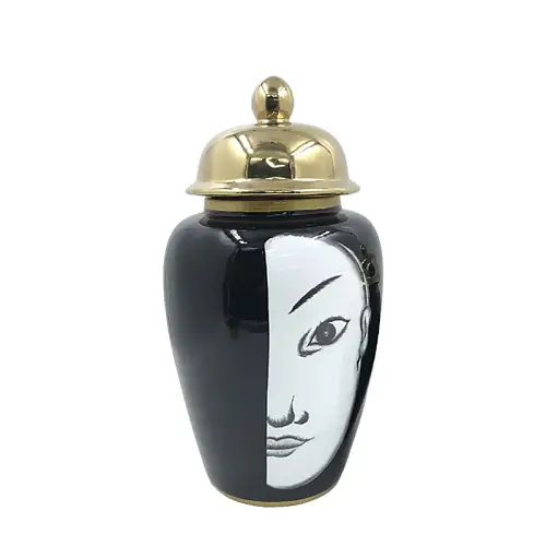 ΚΕΡΑΜΙΚΟ ΚΟΥΠ ΜΕΓΑΛΟ ΜΕ ΚΑΠΑΚΙ ΑΣΙΑΤΙΚΟ ΠΡΟΣΩΠΟ & ΣΤΥΛ - Φ22x43cm 4/KIB