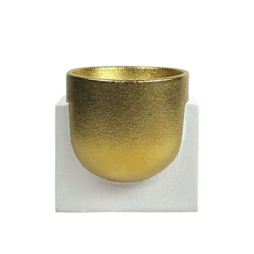 ΚΕΡΑΜΙΚΟ ΚΟΥΠ ΛΕΥΚΟ/ΧΡΥΣΟ ΜΠΩΛ ΣΕ ΤΕΤΡΑΓΩΝΗ ΒΑΣΗ ΜΕΓΑΛΟ - 24.9cm 1/4ΚΙΒ