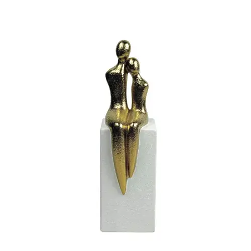 ΚΕΡΑΜΙΚH ΦΙΓΟΥΡΑ ΛΕΥΚΟ/ΧΡΥΣΟ ΖΕΥΓΑΡΙ ΚΑΘΙΣΤΟ ΣΕ ΒΑΣΗ ΜΕΓΑΛΟ - 30.5cm 1/16ΚΙΒ