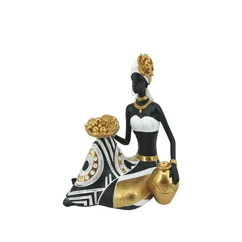ΔΙΑΚΟΣΜΗΤΙΚΗ ΦΙΓΟΥΡΑ ΠΑΡΑΔΟΣΙΑΚΗ ΑΦΡΙΚΑΝΑ ΜΕ ΦΡΟΥΤΑ - 19x12.5x22.5cm 8/KIB