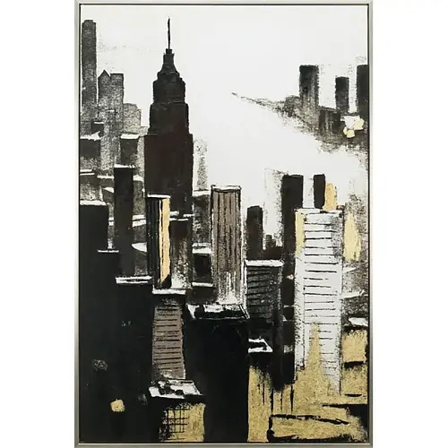 ΠΙΝΑΚΑΣ ΚΑΜΒΑΣ ΟΥΡΑΝΟΞΥΣΤΕΣ ΑΣΠΡΟΜΑΥΡΟ/ΧΡΥΣΟ ΑΝΑΓΛΥΦΟ ΕΦΕ ΣΕ ΚΟΡΝΙΖΑ - 80x120x3.8cm 14/ΚΙΒ