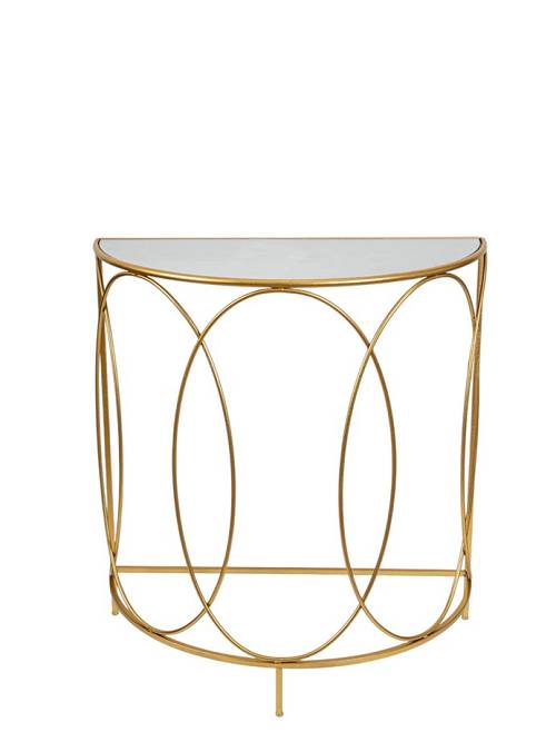 ΜΕΤΑΛΛΙΚΗ ΚΟΝΣΟΛΑ ΧΡΥΣΗ ΟΒΑΛ ΜΕ ΤΖΑΜΙ ΚΑΘΡΕΠΤΗ 75Χ37,56Χ81ΕΚ