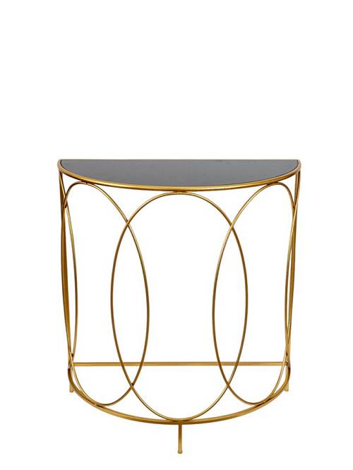 ΜΕΤΑΛΛΙΚΗ ΚΟΝΣΟΛΑ ΧΡΥΣΗ ΟΒΑΛ ΜΕ ΜΑΥΡΟ ΤΖΑΜΙ  75Χ37,56Χ81ΕΚ