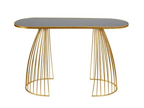 ΚΟΝΣΟΛΑ ΜΕΤΑΛΛΙΚΗ ΧΡΥΣΗ ΜΕ ΜΑΥΡΟ ΤΖΑΜΙ 120Χ40Χ80ΧΕΚ