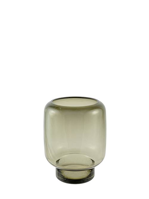 ΧΕΙΡΟΠΟΙΗΤΟ ΒΑΖΟ ΑΠΟ ΦΥΣΙΤΟ ΓΥΑΛΙ ΓΚΡΙ 15,5Χ15,5Χ19,5ΕΚ